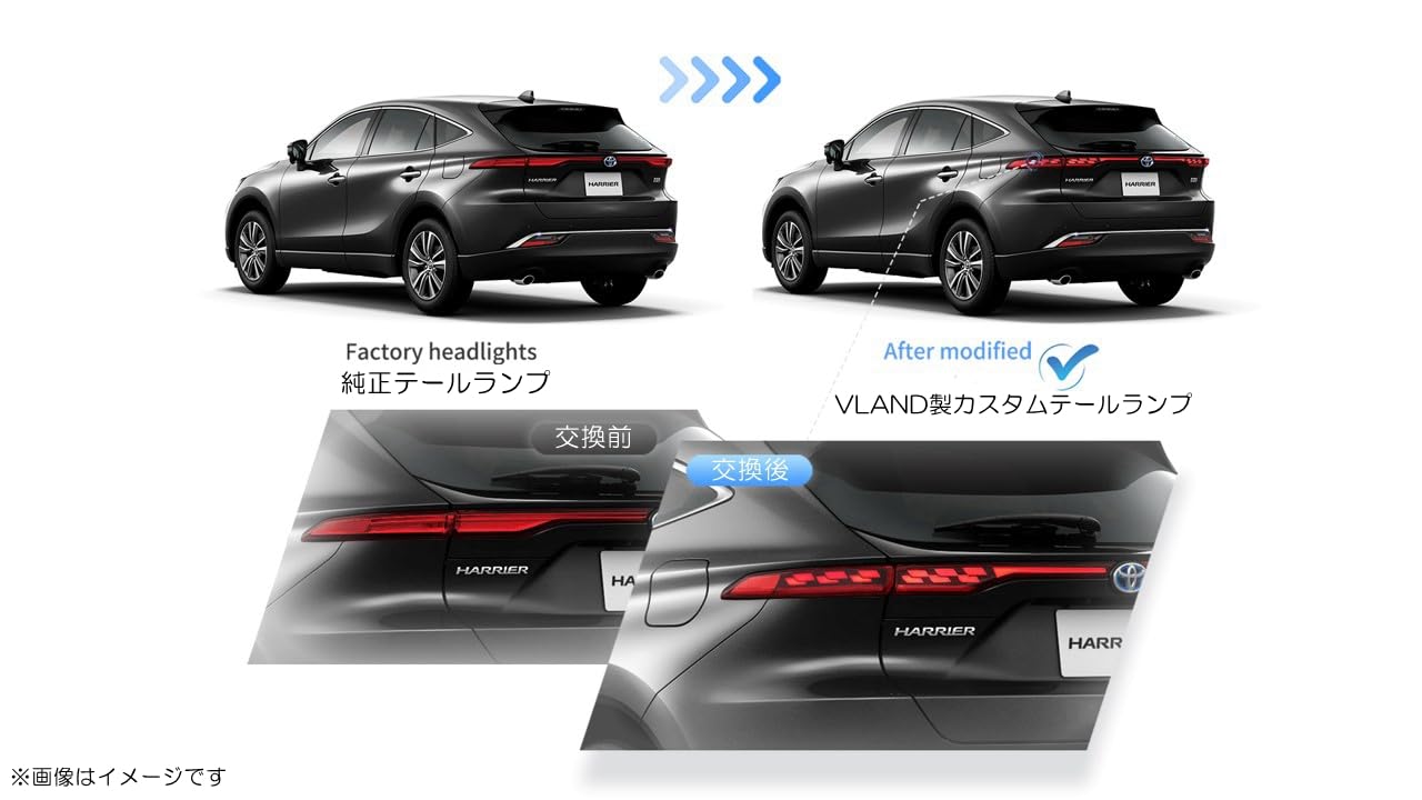 Amazon | VLAND 80系 ハリアー ハリアーハイブリッド LEDテールランプ